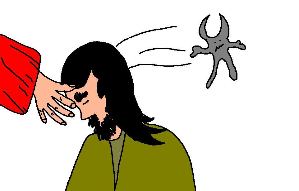 Jesus Rebuking Demon Clipart